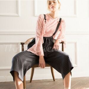 Hayden Long Sleeve Blouse Size M Mauve Pink Lace Overlay Embroidered NEW